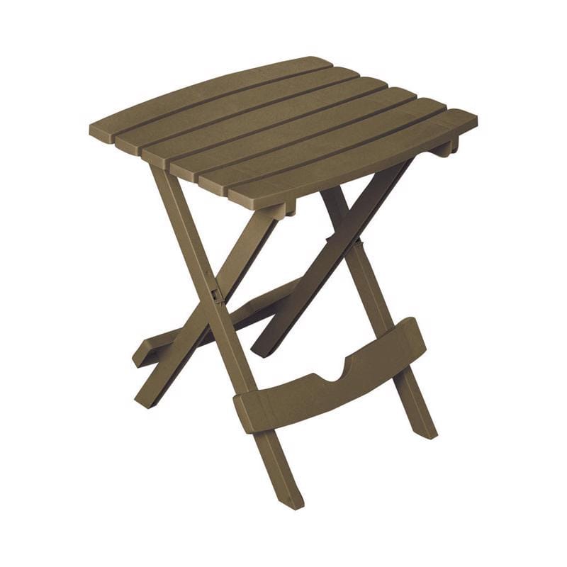 Adams 258425 Quik-Fold Earth Brown Rectangular Resin Folding Side Table