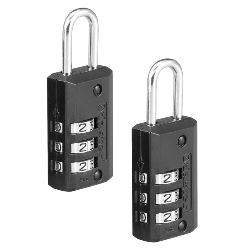 Master Lock 646T 1-1/2 in. H X 1/2 in. W X 1-3/16 in. L Steel 3-Dial Combination Luggage Lock