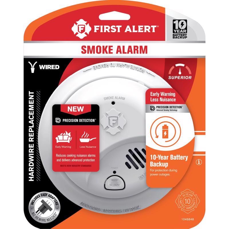 First Alert 1046848 Interconnect Hard-Wired w/Battery Back-up Ionization Smoke Detector 1 pk