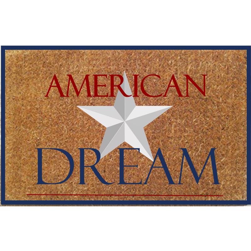 Rockport Premium VBC1828-AM15 Americana 18 in. W X 28 in. L Multi-Color American Dream with Star Coir Door Mat
