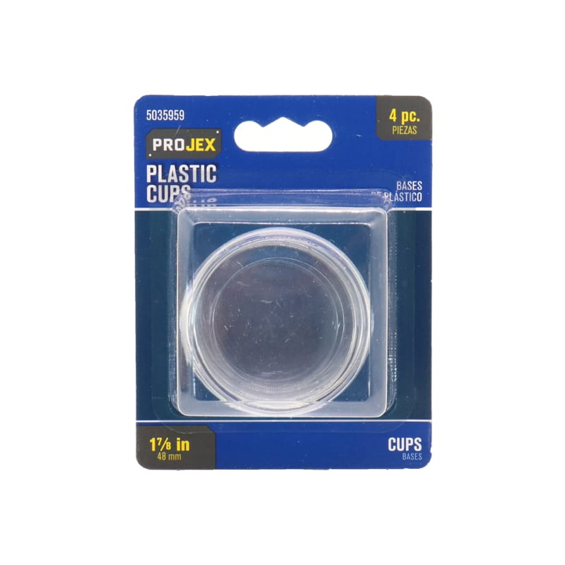 Projex P0018 Plastic Furniture Cups Clear Round 1-7/8 in. W 4 pk