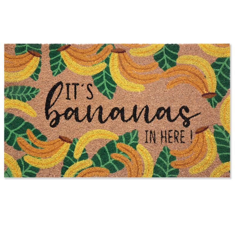 First Concept FC - 72445 18 in. W X 30 in. L Multi-Color Its Bananas In Here Coir Door Mat