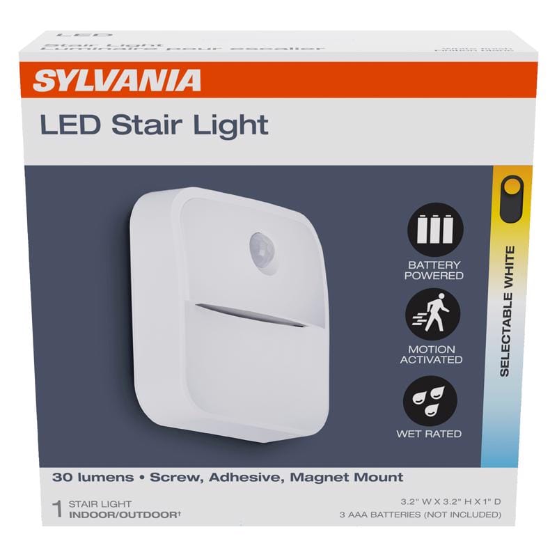 Sylvania 66943 Motion-Sensing Battery Powered LED White Stair Light