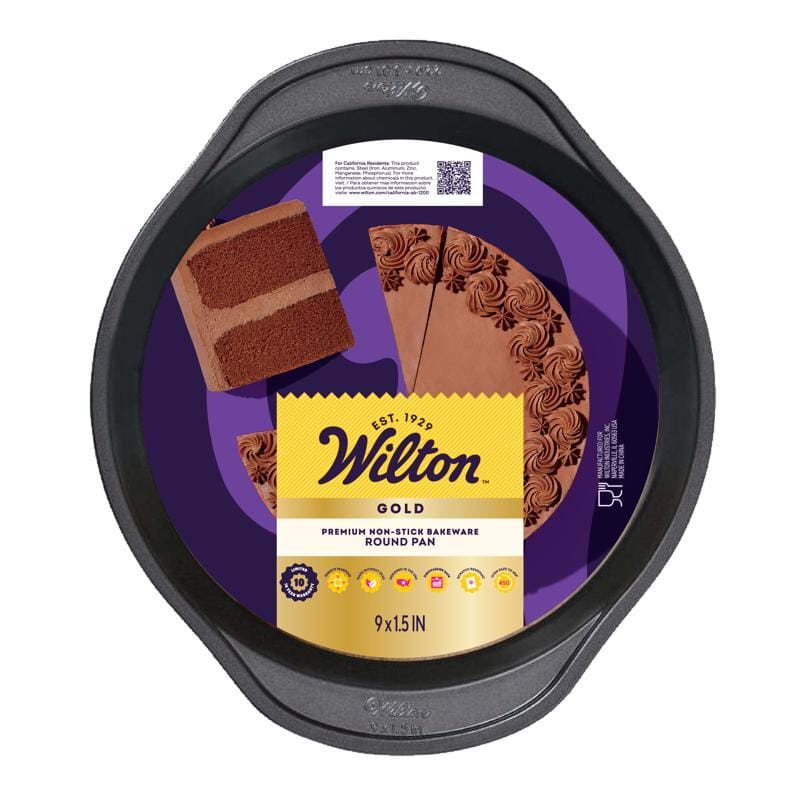 Wilton 191011464 Gold 9 in. L 1.5 in. Round Cake Pan Black 1 pc