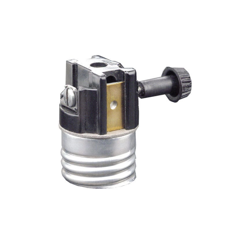 Leviton 10083-00M Aluminum Incandescent Medium Base Turn Knob Socket 1 pk