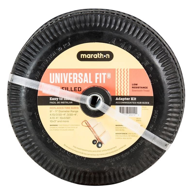 Marathon 20210 Universal Fit 4 in. D X 10 in. D 300 lb. cap. Offset Hand Truck Tire Rubber 1 pk