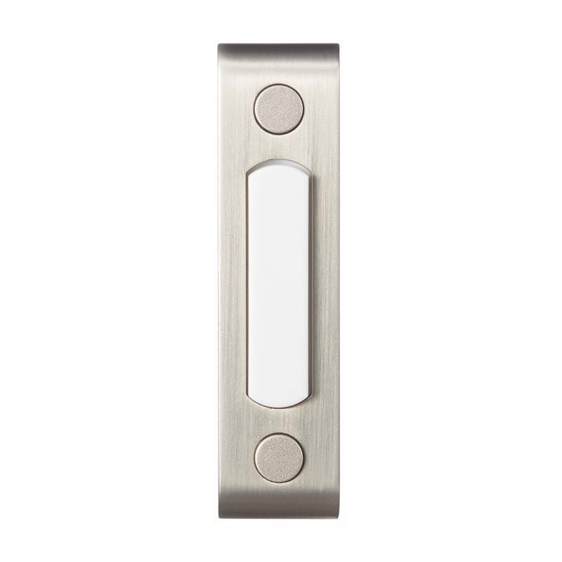 Heath Zenith 18000217 Satin Nickel Silver Metal Wired Pushbutton Doorbell