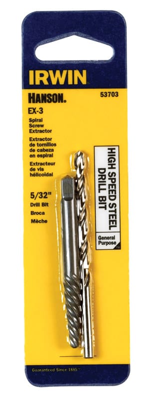 Irwin 53703 Hanson 5/32 in. X 5/32 in. D High Speed Steel Drill Bit Extractor Set 6 in. 1 pc