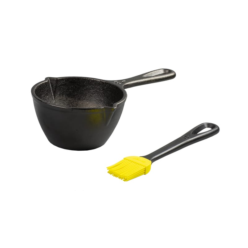 Lodge LMPB21 Cast Iron/Silicone Pot and Brush Black