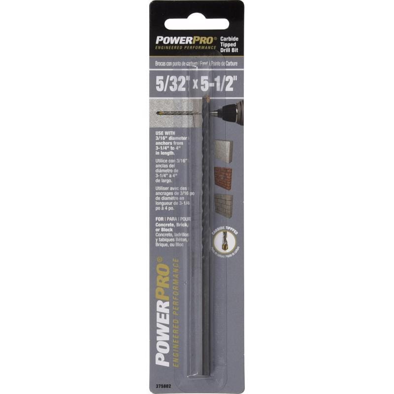 Hillman 375802 Power Pro 5/32 in. X 5-1/2 in. L Carbon Steel Drill Bit 1 pk