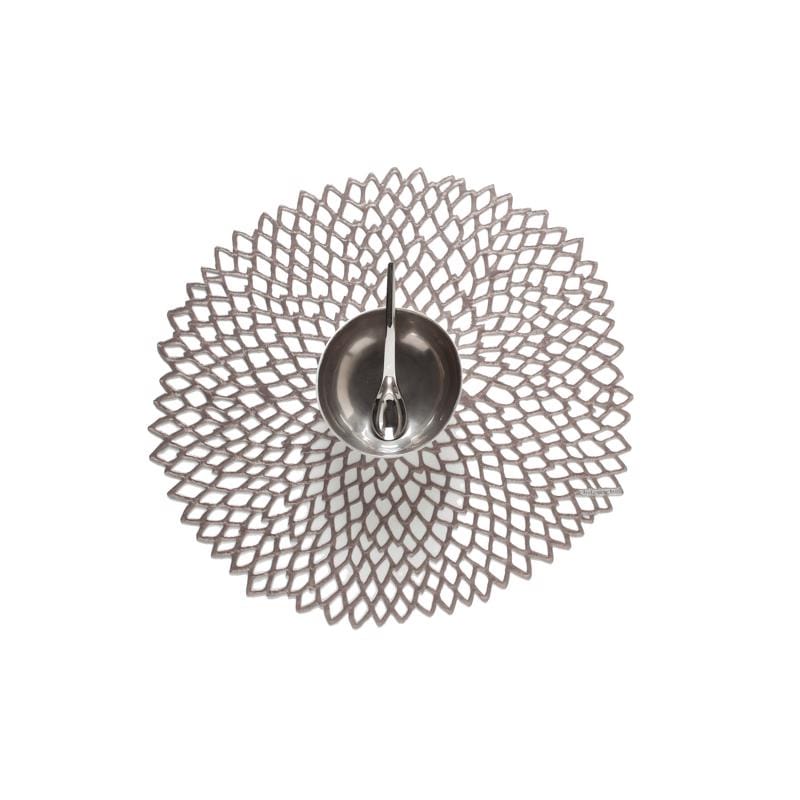 Chilewich 100142-002 TerraStrand Gunmetal Vinyl Placemats 15 in. L X 14 in. W