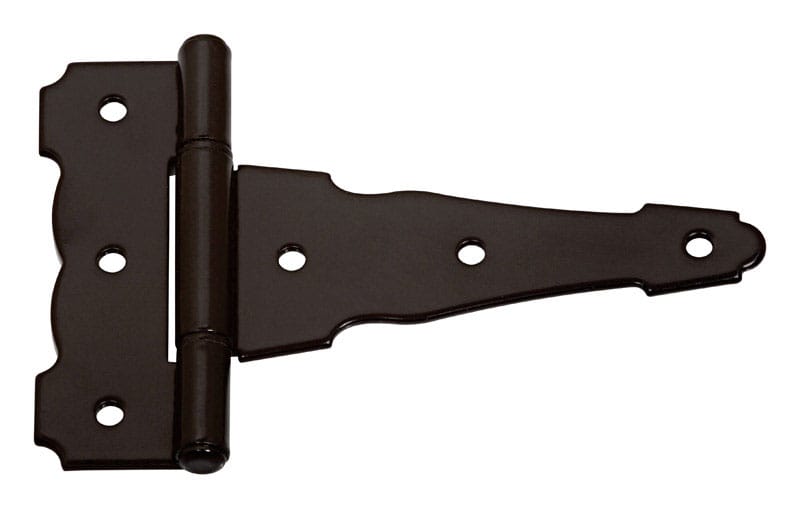 National Hardware N881-904 4 in. L Black Ornamental/Reversible T-Hinge 2 pk