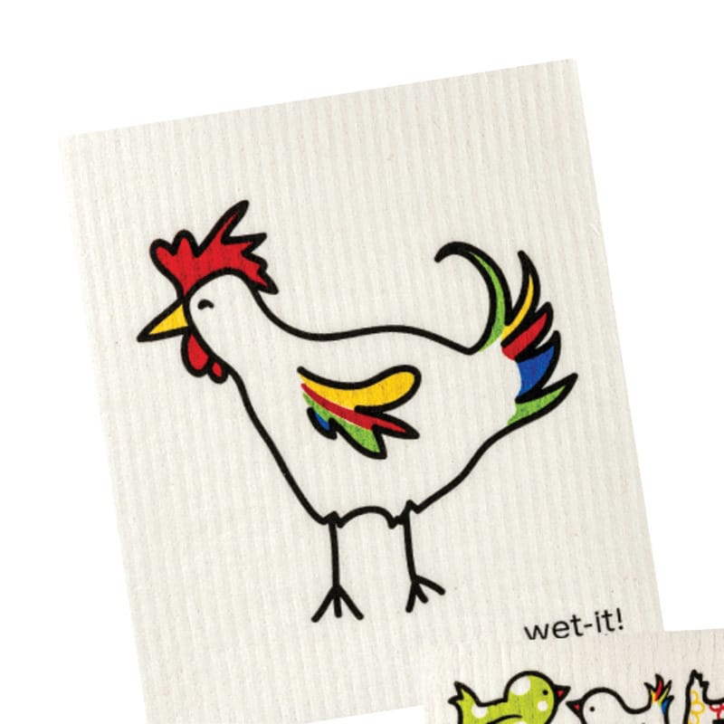 Wet-It! W4-06 Multicolored Cotton Rooster Dish Cloth 1 pk