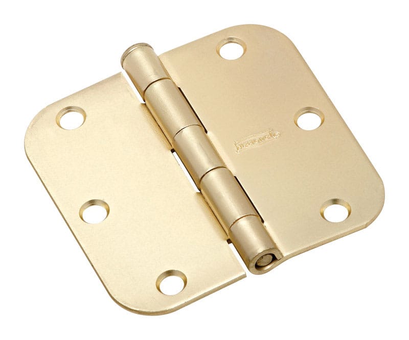 National Hardware N830-334 3-1/2 in. L Satin Brass Door Hinge 3 pk