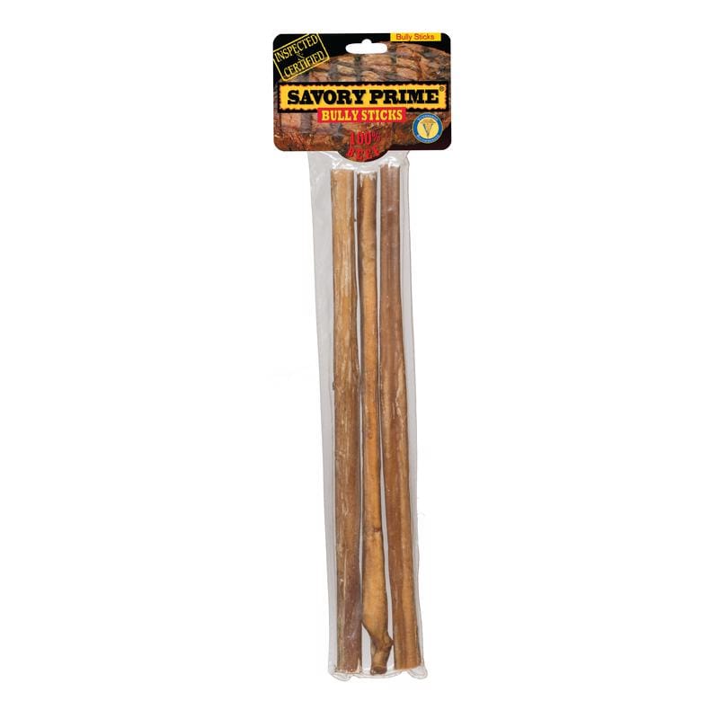 Savory Prime 312 Naturals Large Beef Grain Free Bully Stick For Dogs 12 in. 3 pk