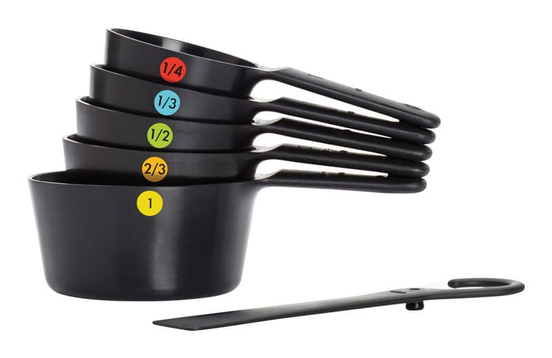 Oxo 11110901V1 Good Grips 1/4, 1/3, 1/2, 2/3, 1 cups Plastic Black Measuring Cup
