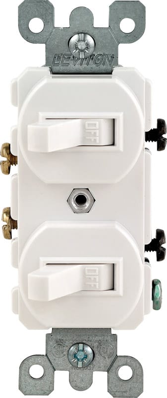 Leviton 05224-2WS 15 amps Single Pole Toggle Switch White 1 pk