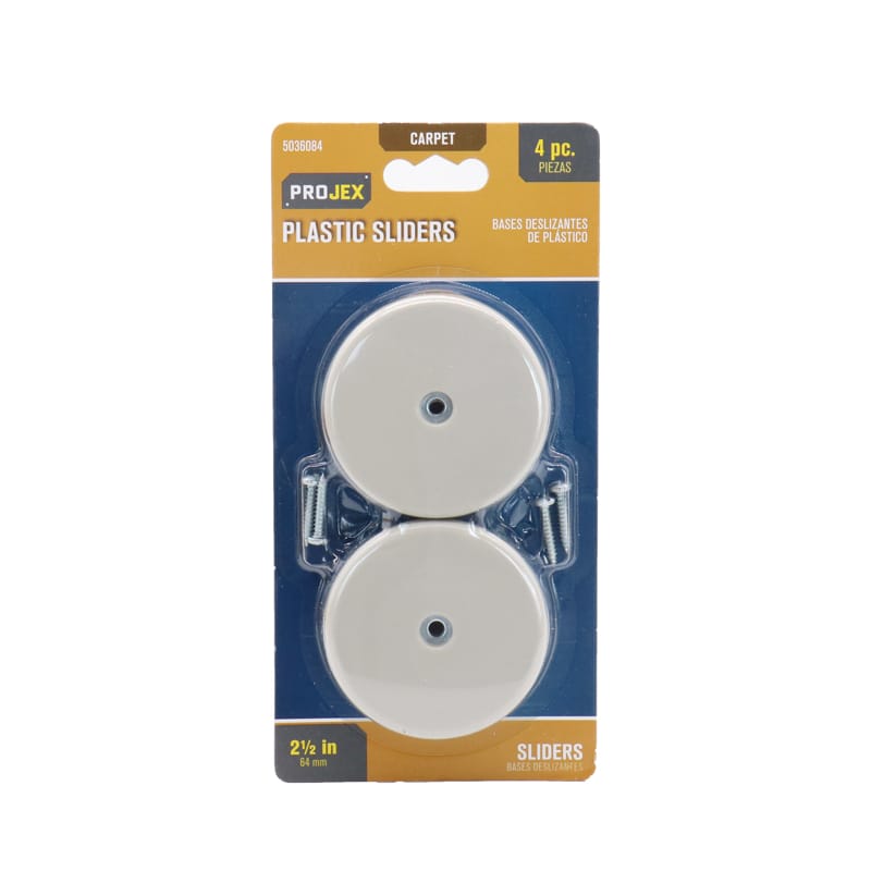 Projex P0033 White 7/8 in. Nail-On Plastic Chair Glide 4 pk