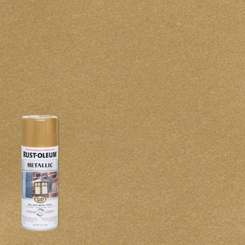 Rust-Oleum 7270830 Stops Rust Metallic Gold Rush Metallic Spray Paint 11 oz