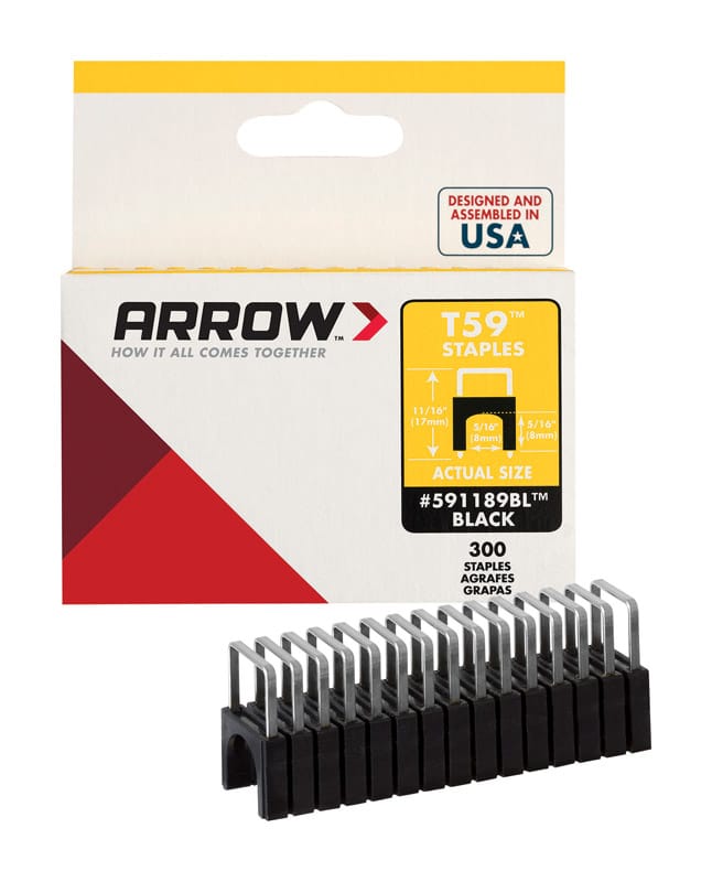 Arrow 591189BL T59 1/2 in. W X 5/16 in. L 18 Ga. Wide Crown Insulated Staples 300 pk