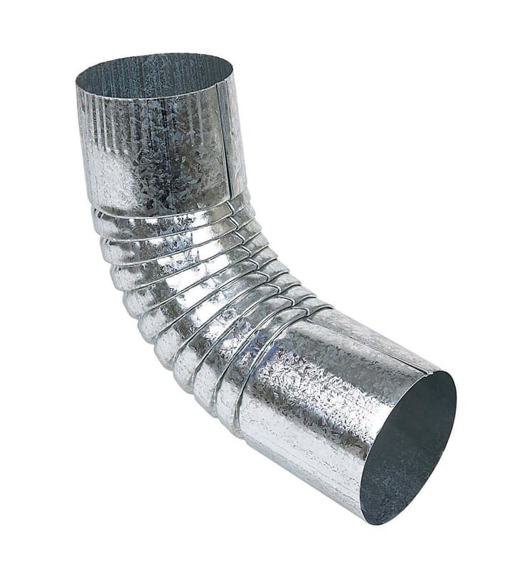 Amerimax PR63P3 9 in. H X 3 in. W X 3 in. L Metallic Galvanized Steel Half Round Gutter Elbow