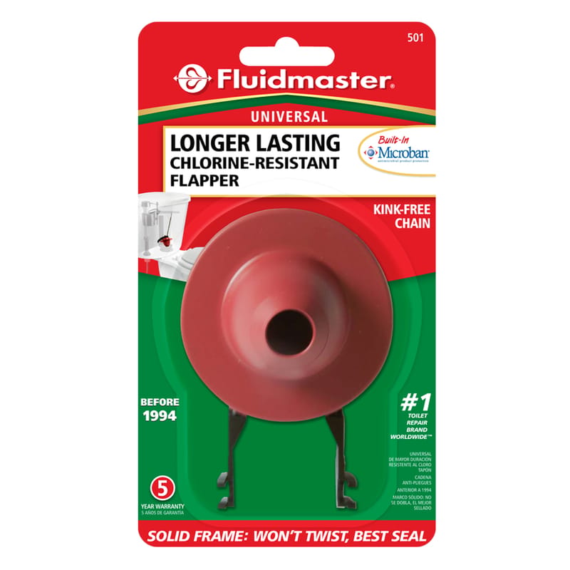 Fluidmaster 501P21 Flush Valve Flapper Red Microban