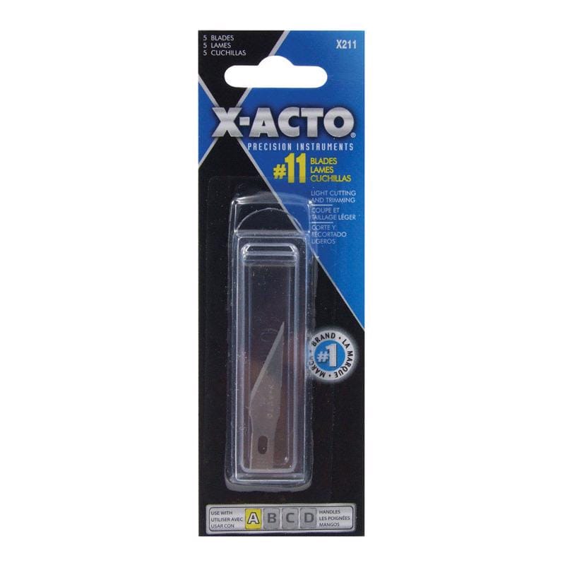 X-Acto XWA211E Carbon Steel Light Duty #11 Replacement Blade 5 pk