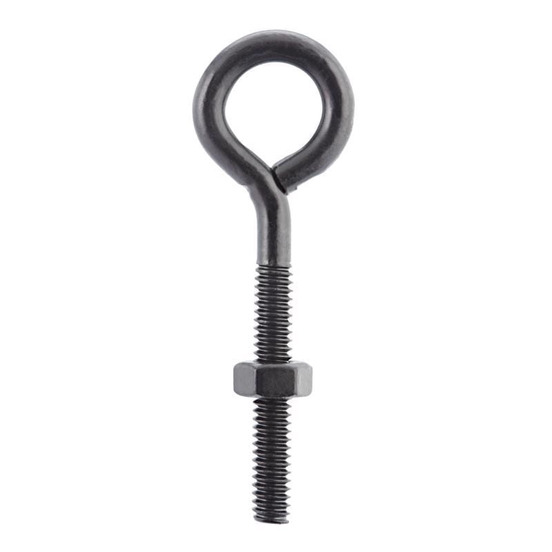 Wright 02-3456-317 1/4 in. X 3 in. L Black Steel Eyebolt Nut Included