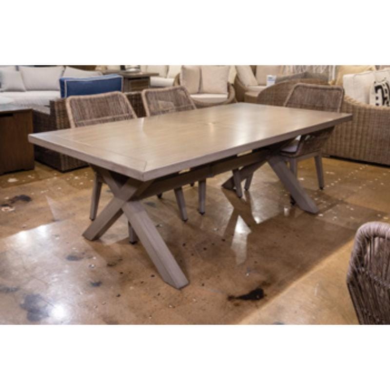 Signature Design BY Ashley P399-625 Beach Front Beige Rectangular Aluminum Casual Dining Table