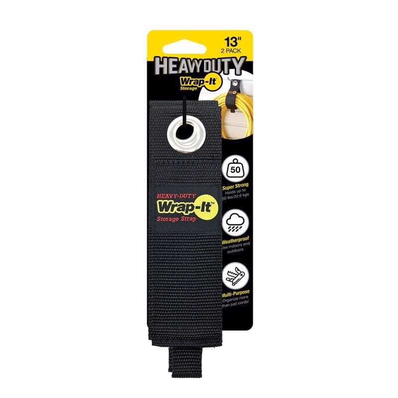 Wrap-It 102-30BX Heavy-Duty 2 in. W X 13 in. L Black Storage Straps 50 lb 2 pk