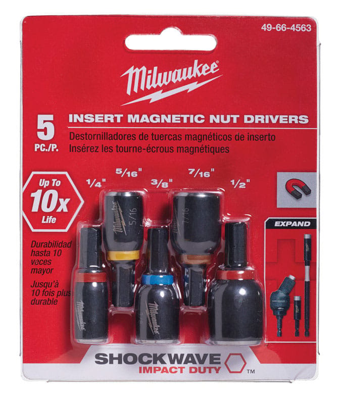 Milwaukee 49-66-4563 Shockwave Insert Nutdrvr Set (1/4", 5/1