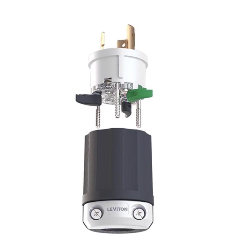 Leviton 2321E-0BX Lever Edge Commercial and Residential Plastic Locking Locking Plug L6-20P