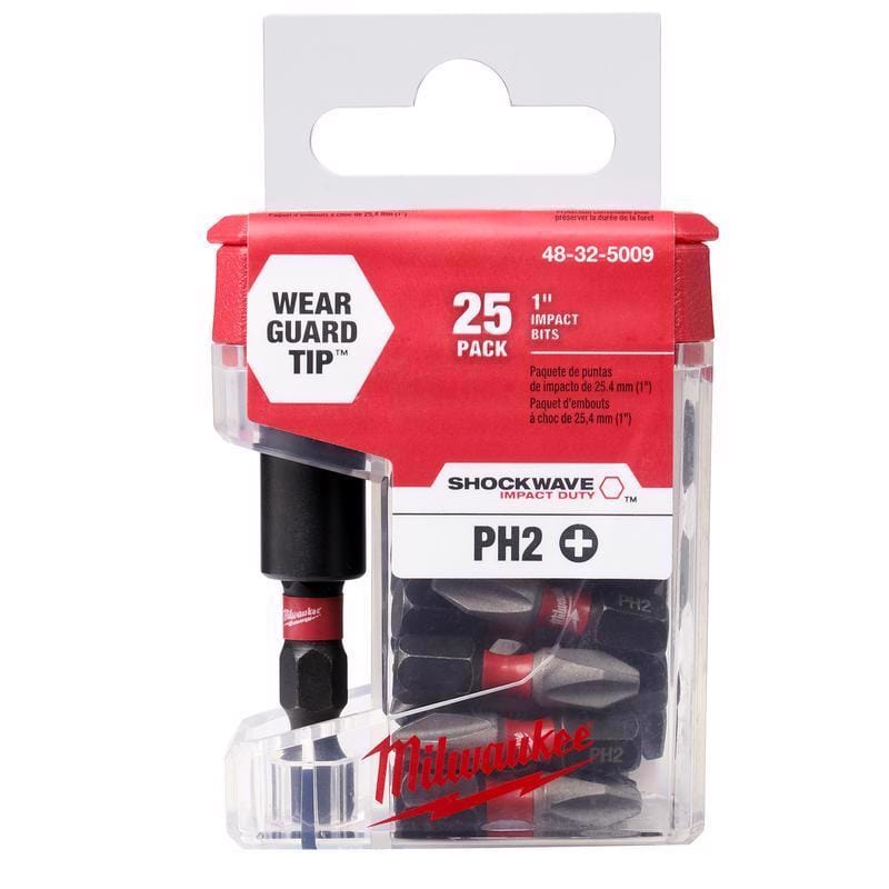 Milwaukee 48-32-5009 Shockwave Insert Bit Phillips #2 - 25 Pack
