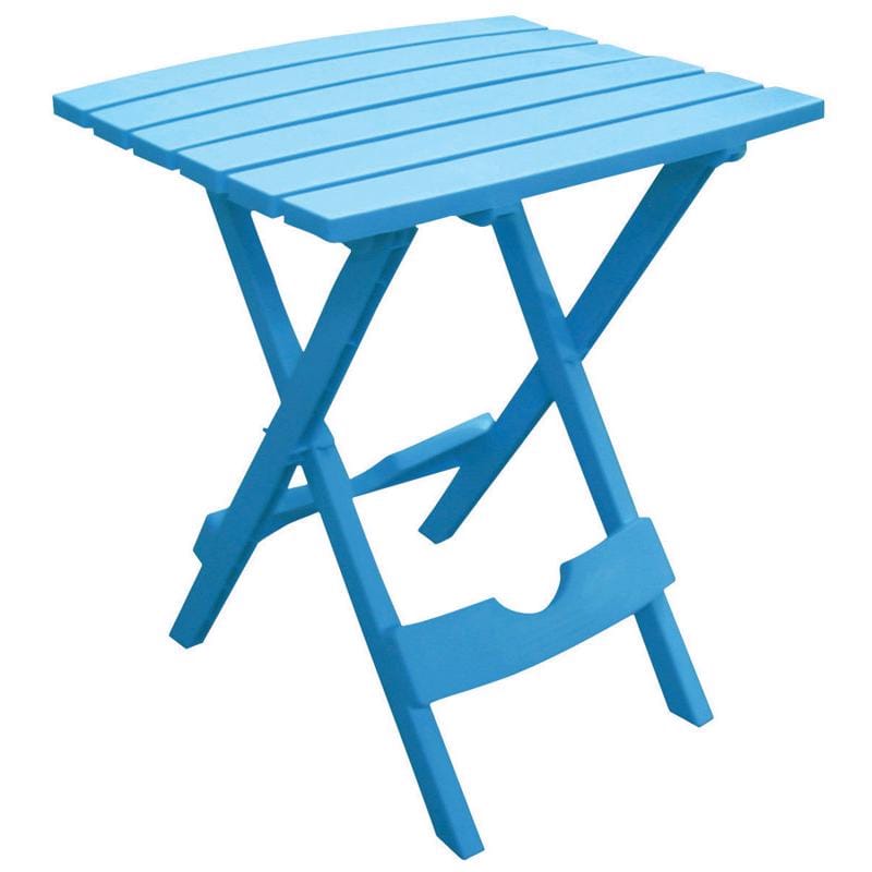 Adams 258420 Quik-Fold Pool Blue Rectangular Resin Folding Side Table