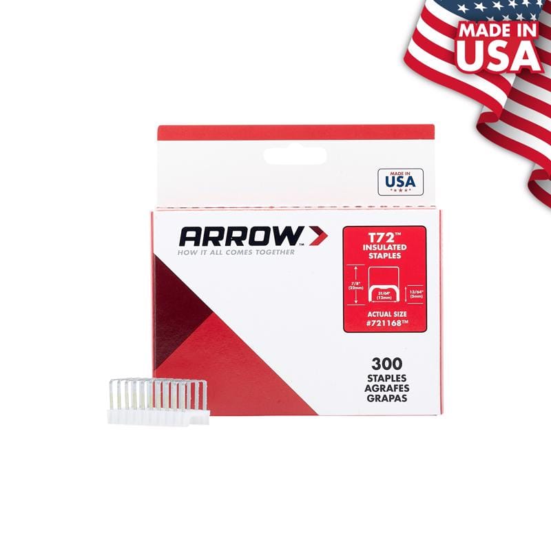 Arrow 721168HW T72 31/64 in. W X 3/4 in. L 15 Ga. Wide Crown Insulated Staples 300 pk