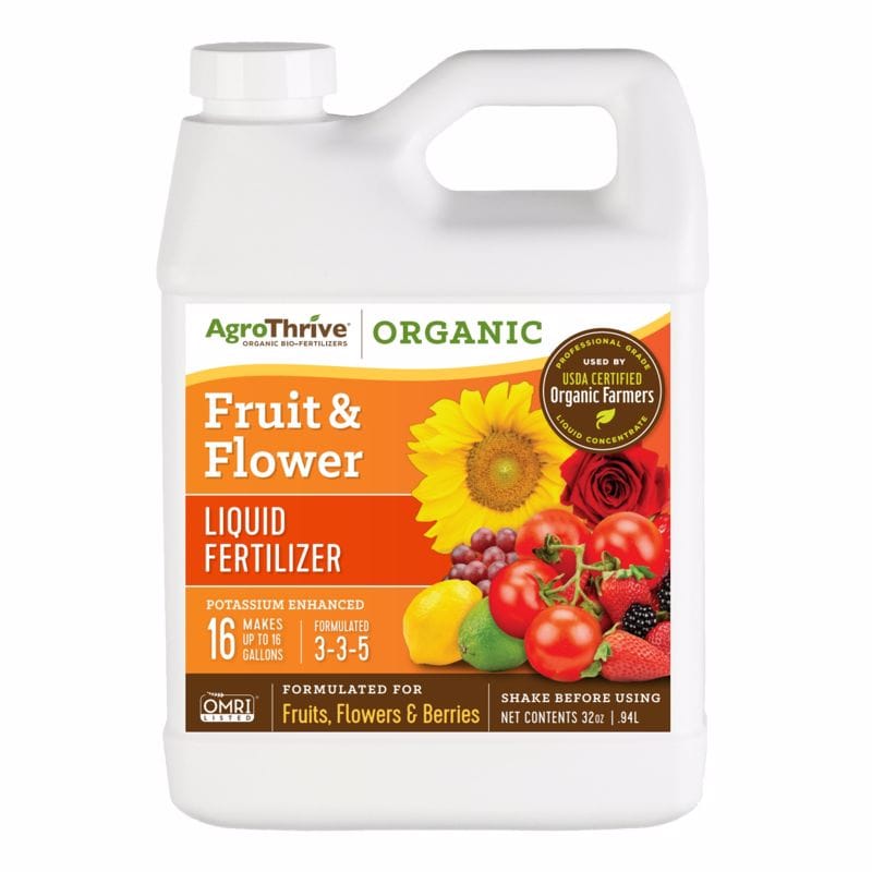Agrothrive ATFF1032 Organic Flowers/Fruits/Vegetables 3-3-5 Fertilizer 32 oz