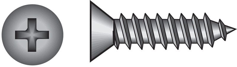 Hillman 80189 No. 8 Ga. X 1-1/4 in. L Phillips Flat Head Sheet Metal Screws 100 pk