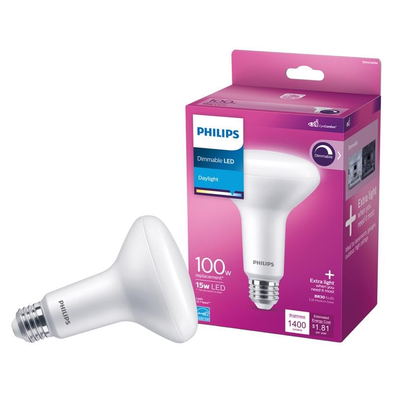 Philips 571463 BR30 E26 (Medium) LED Floodlight Bulb Daylight 100 Watt Equivalence 1 pk