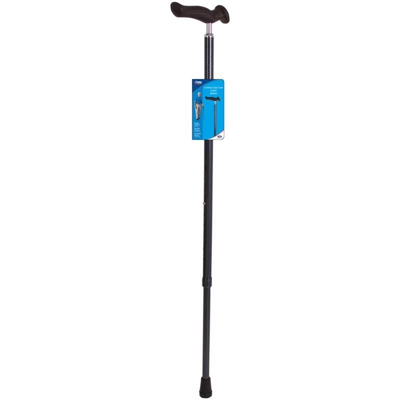 Carex Health Brands FGA51000 0000 Carbon Gray Comfort Grip Walking Cane Aluminum/Plastic 37 in. H X 4 in. L