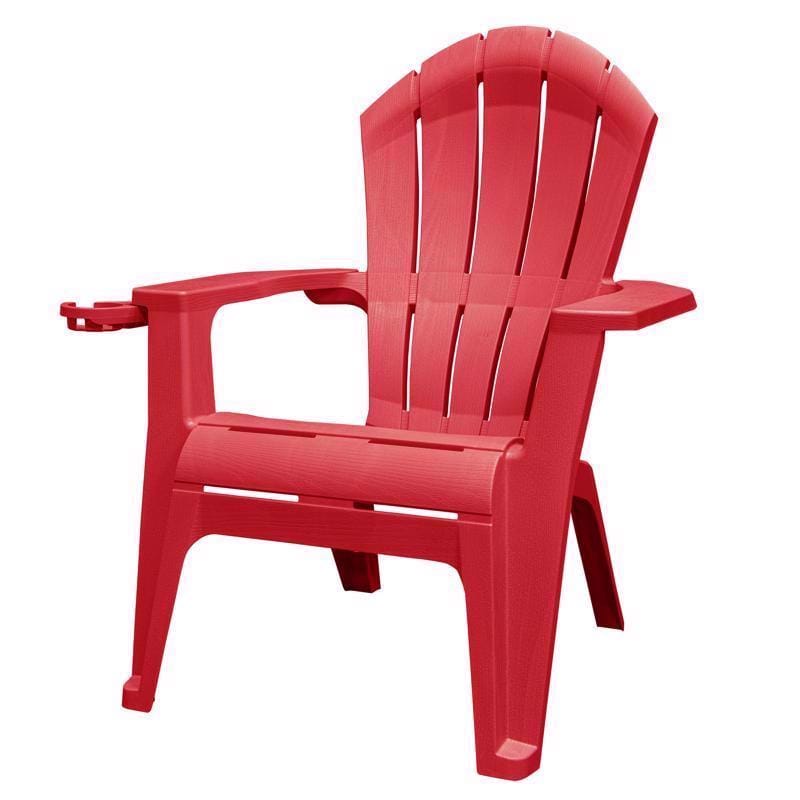 Adams 258402 RealComfort Deluxe Cherry Red Resin Frame Adirondack Chair