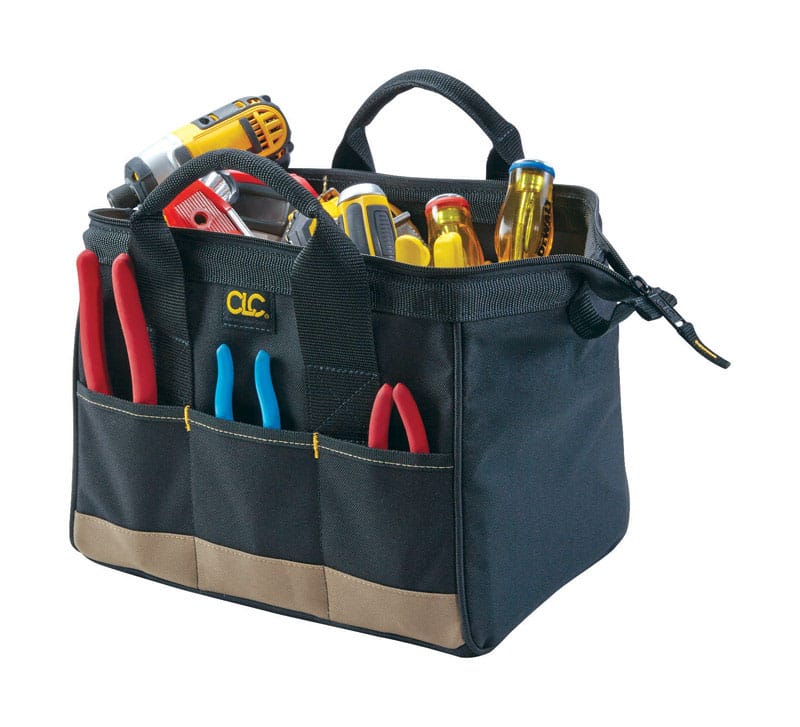 CLC 1161 8.5 in. W X 8 in. H Polyester Tool Bag 14 pocket Black/Tan 1 pc