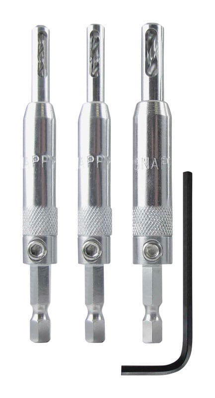 Make It Snappy 45300 9/64 in. Steel Self-Centering Hinge Bit Set 3 pc