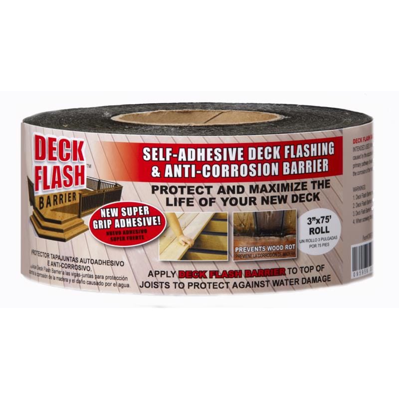 Deck Flash DFB375 3 in. W X 75 ft. L Tape Self Adhesive Deck Flashing Black