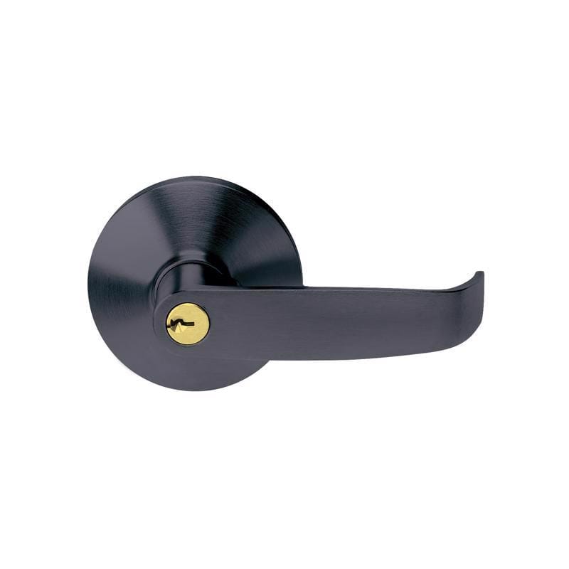 Tell EX100477 Matte Black Keyed Entry Lever 2 in.