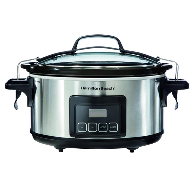 Hamilton Beach 33561J Stay or Go 6 qt Silver Stainless Steel Programmable Slow Cooker