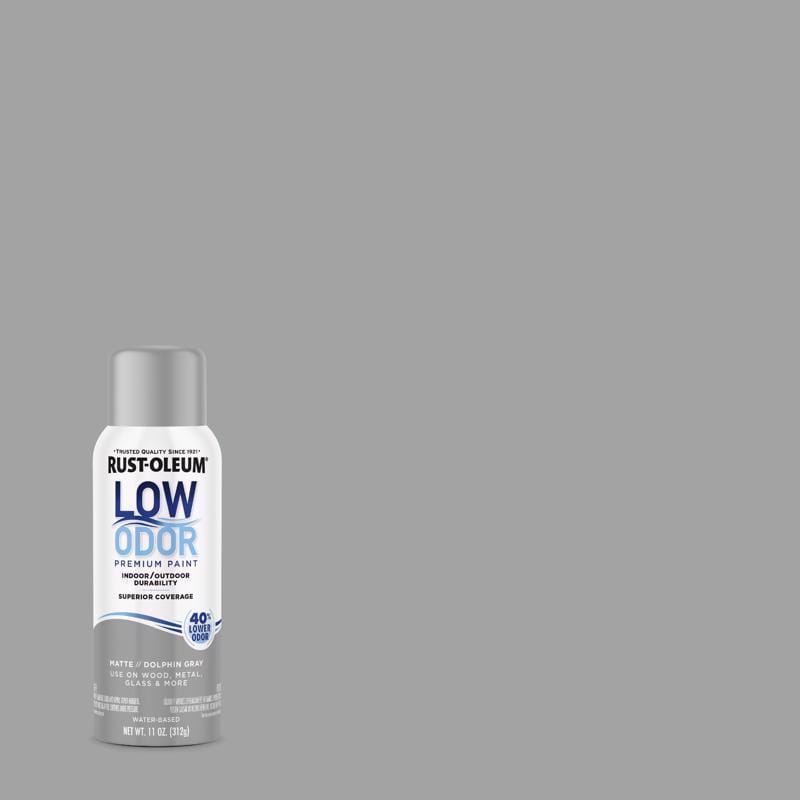 Rust-Oleum 388280 Low Odor Matte Dolphin Gray Spray Paint 11 oz