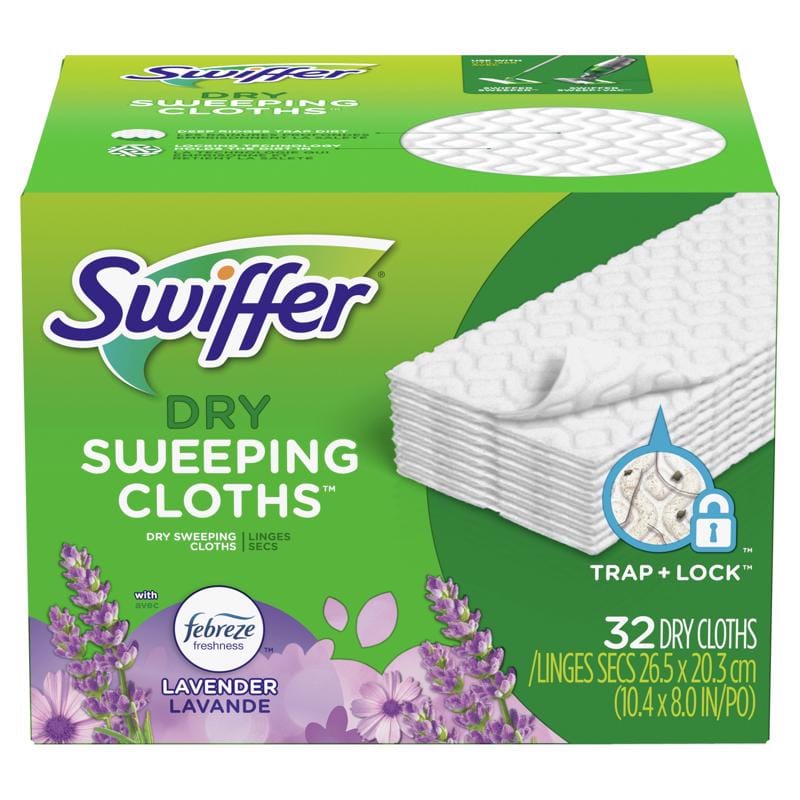 Swiffer 80374616 Sweeper 5.4 in. Dry Microfiber Dust Mop Refill 32 pk