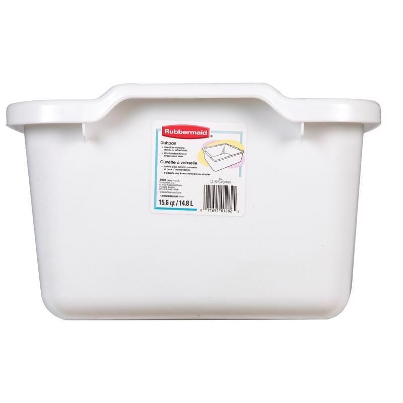 Rubbermaid FG2970ARWHT 15.5 in. L X 12.75 in. W X 7.75 in. H White Plastic Dish Pan