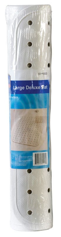Living Accents MB3206-WHITE 31-1/2 in. L X 15 in. W White Vinyl Bath Mat Latex Free