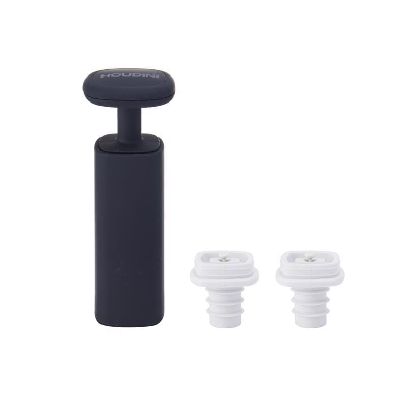 Houdini H3-013001T Black Silicone Vacuum Pump and Stopper Set